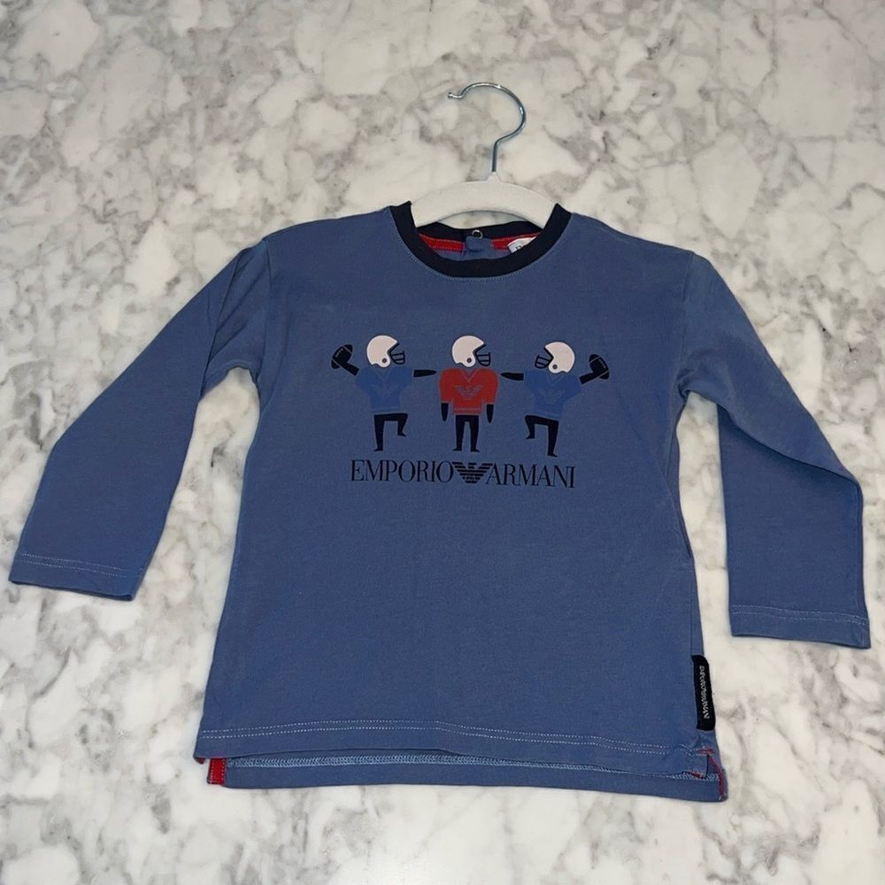 EMPORIO ARMANI FOOTBALL LONG SLEEVE TEE 18M